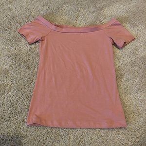 Off the Shoulder Rose Pink Shirt